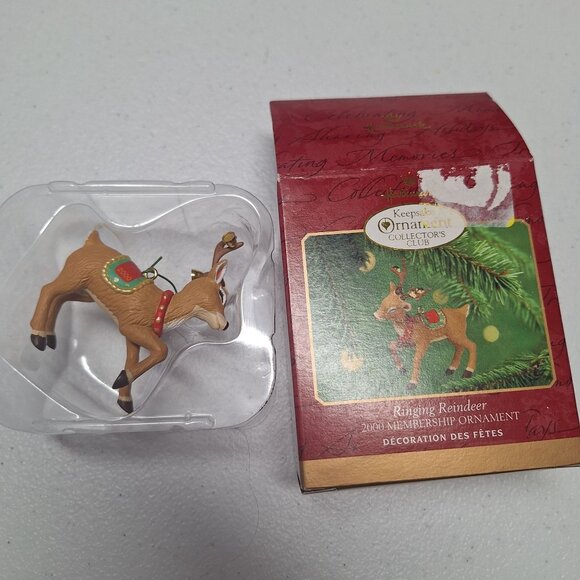 Hallmark Keepsake 2000 Ringing Reindeer Ornament Membership Exclusive - Picture 2 of 7